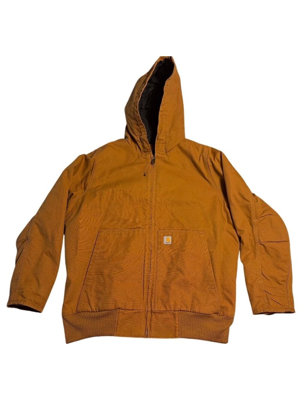 Carhartt J130-W Womens Hooded Jacket Loose Fit 1X Brown Cotton/Nylon Insulated